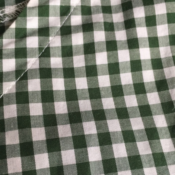 Green and White Plaid Checkered Smock Shirt - Picture 10 of 15